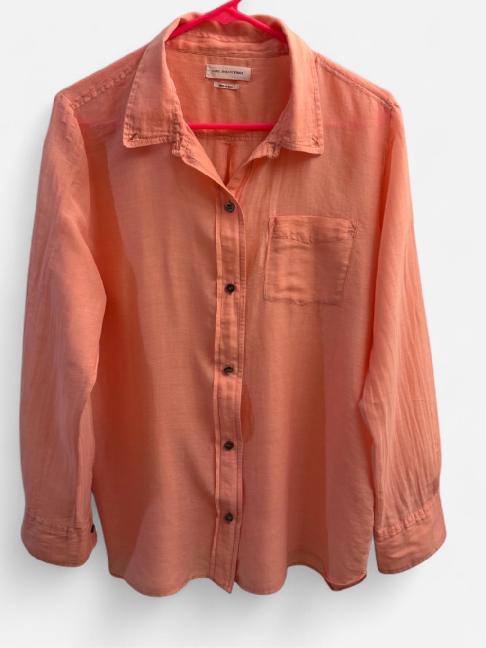 Isabel Marant Étoile Peach Button Down Shirt Size 44